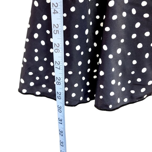 Polka Dot Ruffle One-Piece Swimsuit With Wrap Tie - Aidonger Size S Navy White - Picture 9 of 10